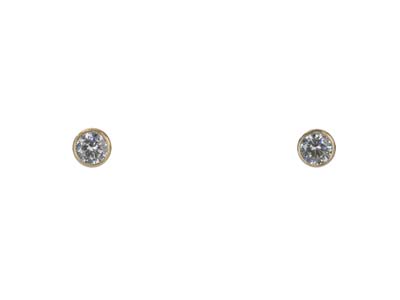 Ohrringe Zirkoniumoxid 4 Mm, Goldfüllung