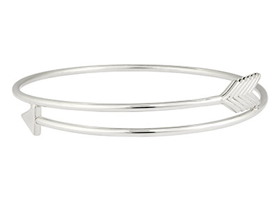 Offener Pfeil-armreif, 64 Mm, 925ersilber