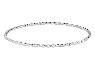 Gedrehter Armreif 2,5 Mm, 64 Mm, 925er Silber