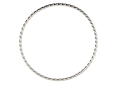 Gedrehter Armreif 2,5 Mm, 64 Mm, 925er Silber - Standard Bild - 2