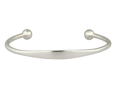 Kinderarmband Offenes Jonc Mit Gravurplatte, 50 Mm, Silber 925 - Standard Bild - 3