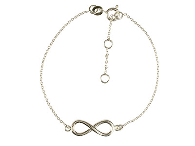 Armband Aus Sterlingsilber Mit Fixiertem Unendlichkeitsanhänger, 19 cm - Standard Bild - 1