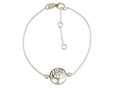 Armband Mit Lebensbaum-motiv 12,50 Mm, Verstellbar 16,2-18-20 Cm, Silber925
