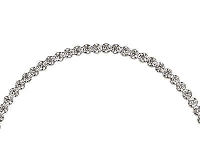 Rivière-armband Aus Sterlingsilber Mit Beweglichem Kugelverschluss, Länge 24 cm, Kubischer Zirkon - Farblos - Standard Bild - 3