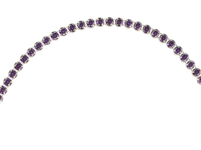 Armband Tennis Violette Zirkonia, 24 Cm, 925 Silber Violett - Standard Bild - 3