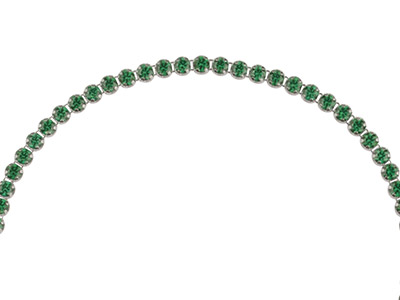 Rivière-armband Aus Sterlingsilber Mit Beweglichem Kugelverschluss, Länge 24 cm, Kubischer Zirkon - Grün - Standard Bild - 3