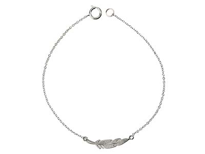 Armband Feder, 18 Cm, 925er Silber