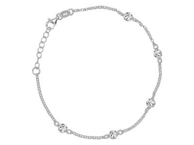 Armband Mit Satellitenmotiv, 19,5 Cm, 925er Silber