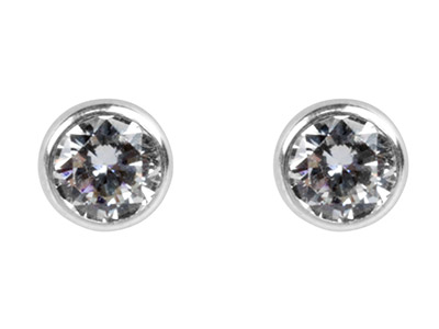 Ohrringe Zirkonia 3 Mm, Silber 925