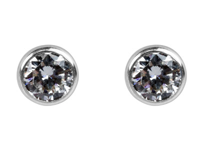 Ohrringe Zirkonia 5 Mm, Silber 925 - Standard Bild - 1