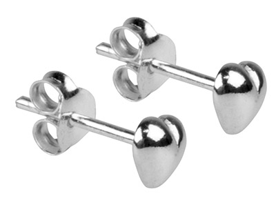 Ohrringe Herzen 5 Mm, Silber 925 - Standard Bild - 2