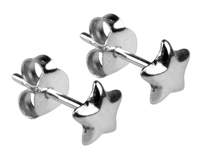 Ohrringe Sterne 5 Mm, Silber 925 - Standard Bild - 2