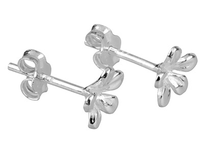 Ohrringe Blume 7,1 Mm, Silber 925 - Standard Bild - 2