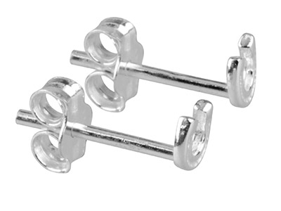 4 MM Hufeisen-ohrringe, 925er Silber - Standard Bild - 2