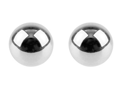 Ohrstecker Aus Sterlingsilber, 5 mm, Kugel-ohrstecker Mit Ohrmutter, Paar - Standard Bild - 1