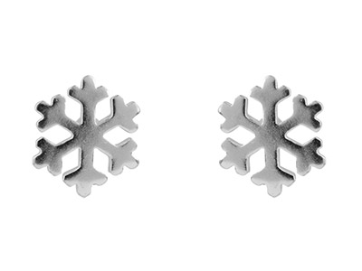 Schneeflocken-ohrringe, 925er Silber - Standard Bild - 1