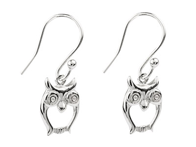 Ohrringe Eule 12 Mm, Silber 925 - Standard Bild - 1