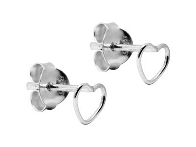 Ohrringe Herz 4,4 Mm, Silber 925 - Standard Bild - 2