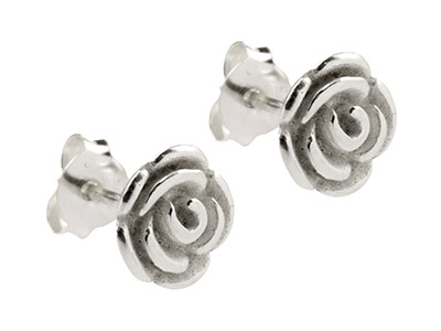 Ohrringe Ros{, Silber 925 - Standard Bild - 2