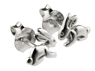 Ohrringe Kleiner Hase, 925er Silber - Standard Bild - 2