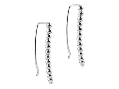 Ohrringe, Ear Climber, Mit Kugeln, Sterlingsilber - Standard Bild - 2