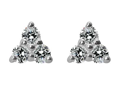 Triangel-ohrringe 3 Zirkonia, 925ersilber - Standard Bild - 1