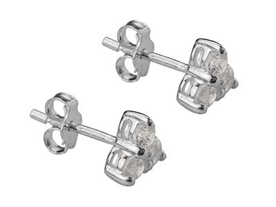 Triangel-ohrringe 3 Zirkonia, 925ersilber - Standard Bild - 2