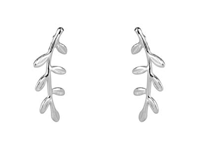 Ohrringe Mit Weinrebenmotiv, 925er Silber