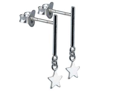 St Sil Star Bar Drop Stud E/rings - Standard Bild - 2