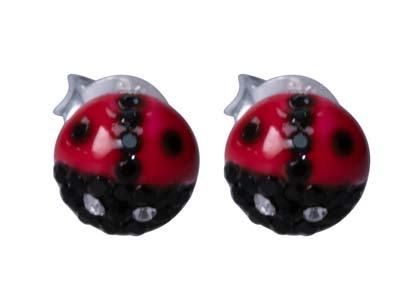 St Sil Ladybird Enamel Design Stud E/rings - Standard Bild - 1