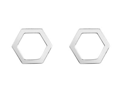 St Sil Honeycomb Design Stud E/rings - Standard Bild - 1