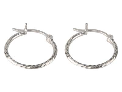 St Sil Textured Hoop Erings 15mm