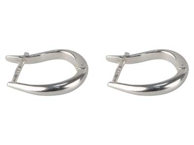 St Sil Plain Hinged Hoop E/rings - Standard Bild - 1