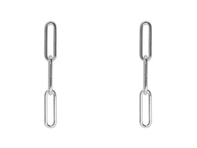 St Sil Large Link Chain Design Drop Earrings - Standard Bild - 2