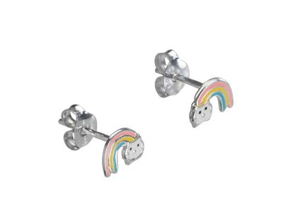 Regenbogen-ohrringe, 925er Silber, Lackiert - Standard Bild - 2