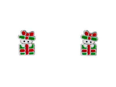 Ohrringe Weihnachtsgeschenk 925er Silber, Lackiert