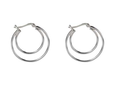 St Sil Double Hoop Design Erings