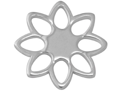 Rohling Aus Sterlingsilber, A84, 0,70 mm, 20er-pack, Gelochte Blume, 10,6 mm, Weichgeglüht, 100 % Recyceltes Silber - Standard Bild - 1