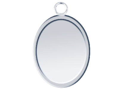 Rohling Ovaler Anhänger Mit Rahmen 15 X 12 X 1,5 Mm, Feinsilber Geglüht 100  Recyceltes Silber
