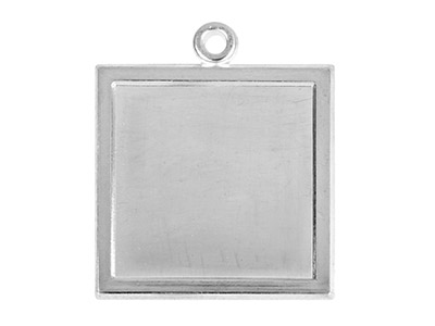 Rohling Anhänger Viereckig Mit Rahmen 1,5 X 14,5 Mm, Feinsilber Geglüht 100  Recyceltes Silber